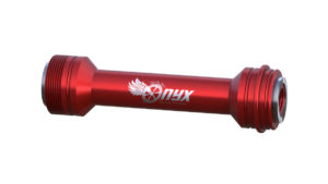 Onyx Axle, Front - 100-10mm Bolt 100708 Onyx Logo in Red