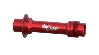 Onyx Axle, Front - MTB BOOST ISO 110-15mm Thru 090329 Onyx Logo in Red