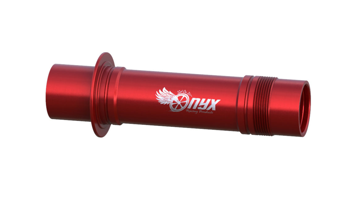 Onyx Axle, Front - MTB ISO 20mm Thru 042800 Onyx Logo in Red