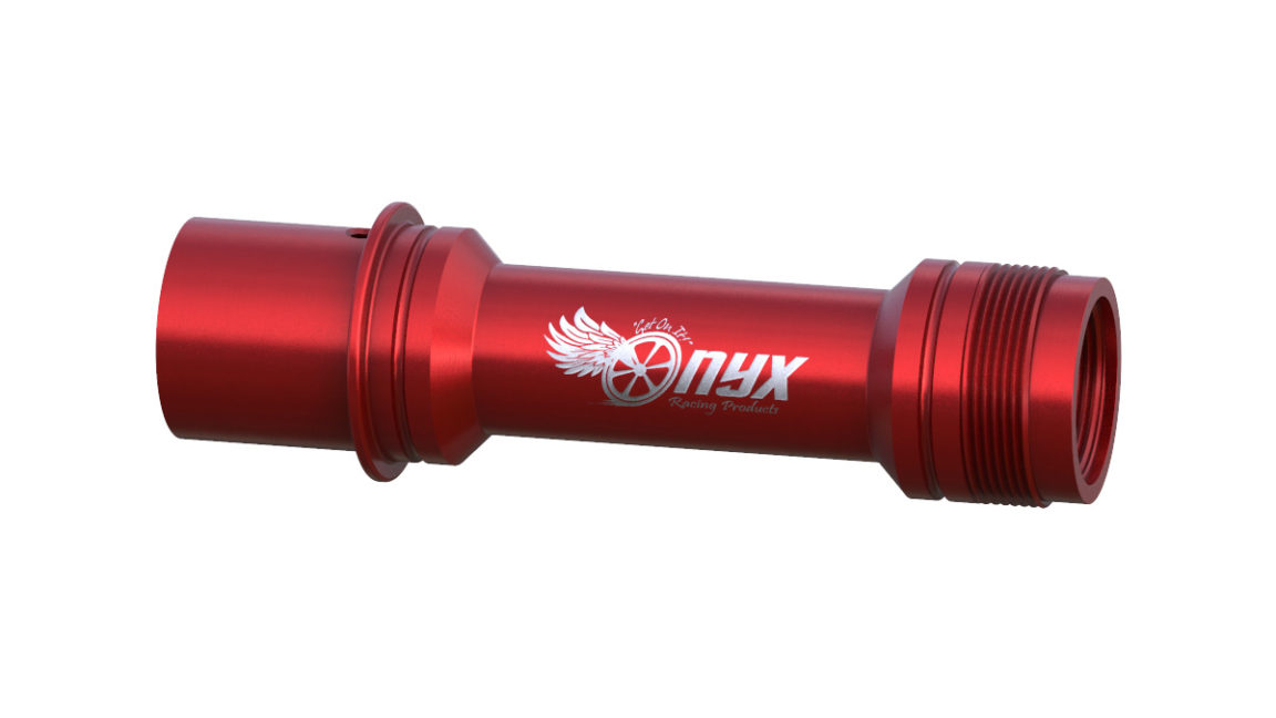 Onyx Axle, Front - MTB RS-1 CL 110-15mm Thru 091009 Onyx Logo in Red