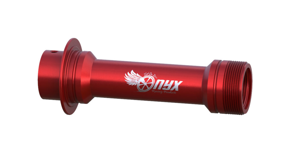 Onyx Axle, Front - MTB RS-1 ISO 15mm Thru 087562 Onyx Logo in Red