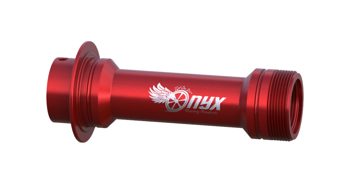 Onyx Axle, Front - MTB TC ISO 100-15mm Thru 094926 Onyx Logo in Red