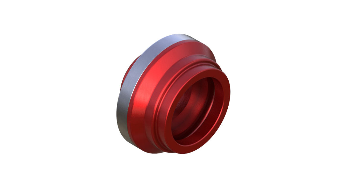 Onyx Endcap, Knurled - Left, 15mm Bolt 100386 in Red
