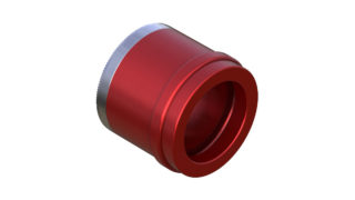 Onyx Endcap, Knurled - Left, CL 10mm Thru 100402 in Red