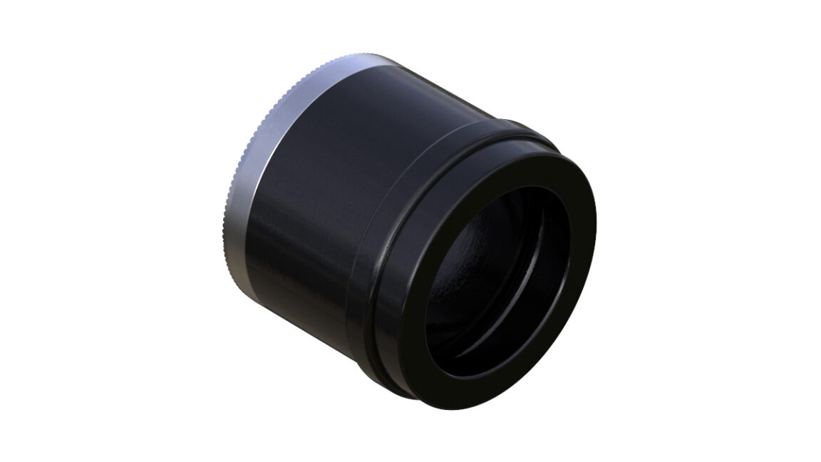 Onyx Endcap, Knurled - Left, CL 12mm Thru 100409 in Black