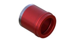 Onyx Endcap, Knurled - Left, CL 12mm Thru plus 3.5mm 100413 in Red