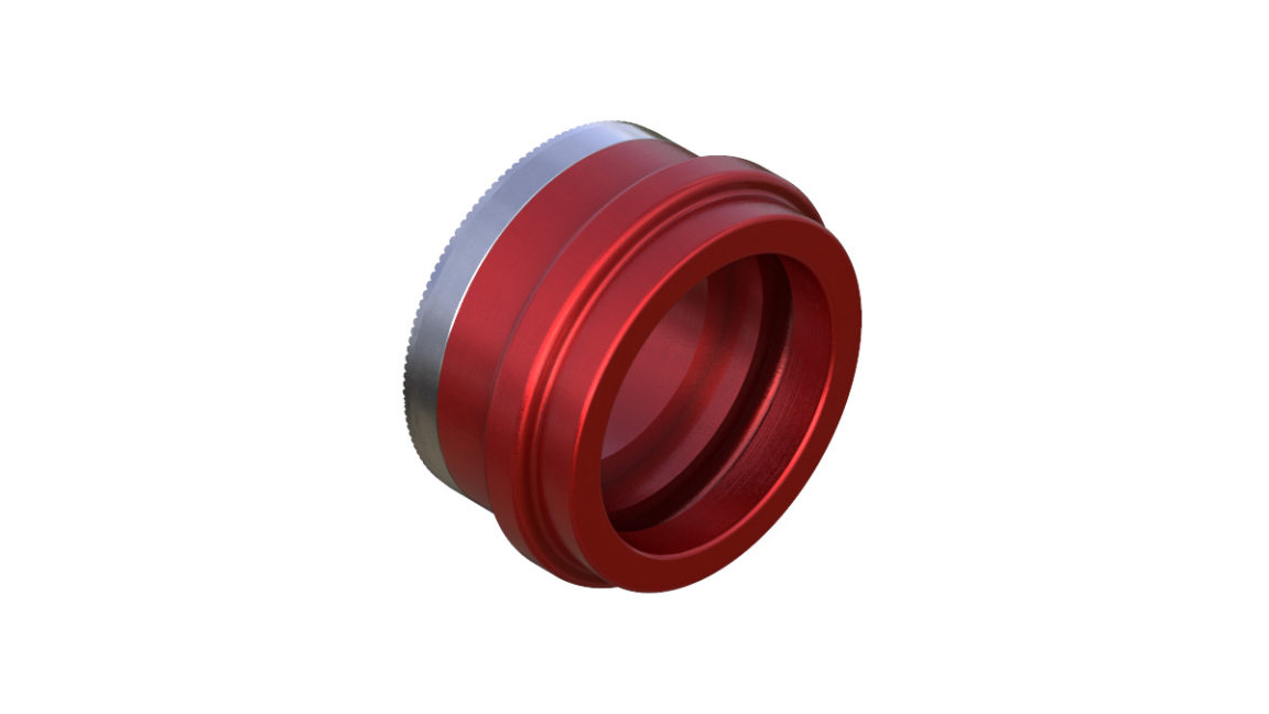 Onyx Endcap, Knurled - Left, ISO 12mm Thru 100382 in Red