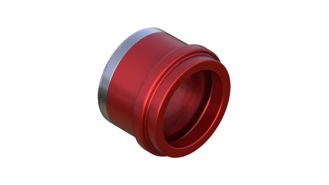 Onyx Endcap, Knurled - Left, ISO 12mm Thru plus 3.5mm 100410 in Red
