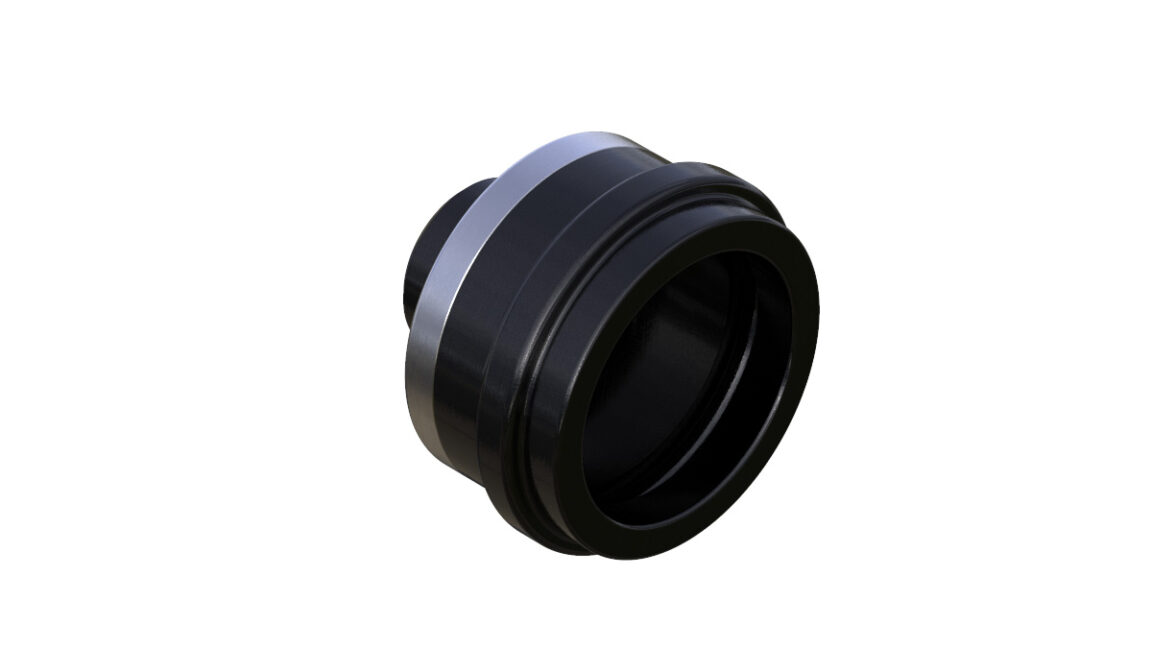 Onyx Endcap, Knurled - Left, ISO QR 100403 in Black