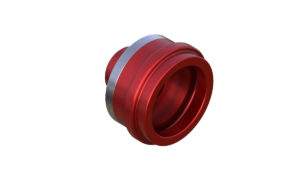 Onyx Endcap, Knurled - Left, ISO QR 100403 in Red
