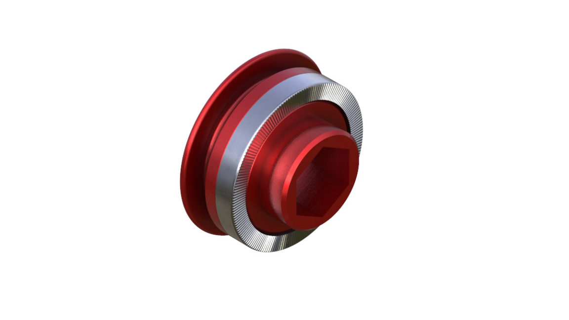 Onyx Endcap, Knurled - Right, 15mm Bolt 100387 in Red
