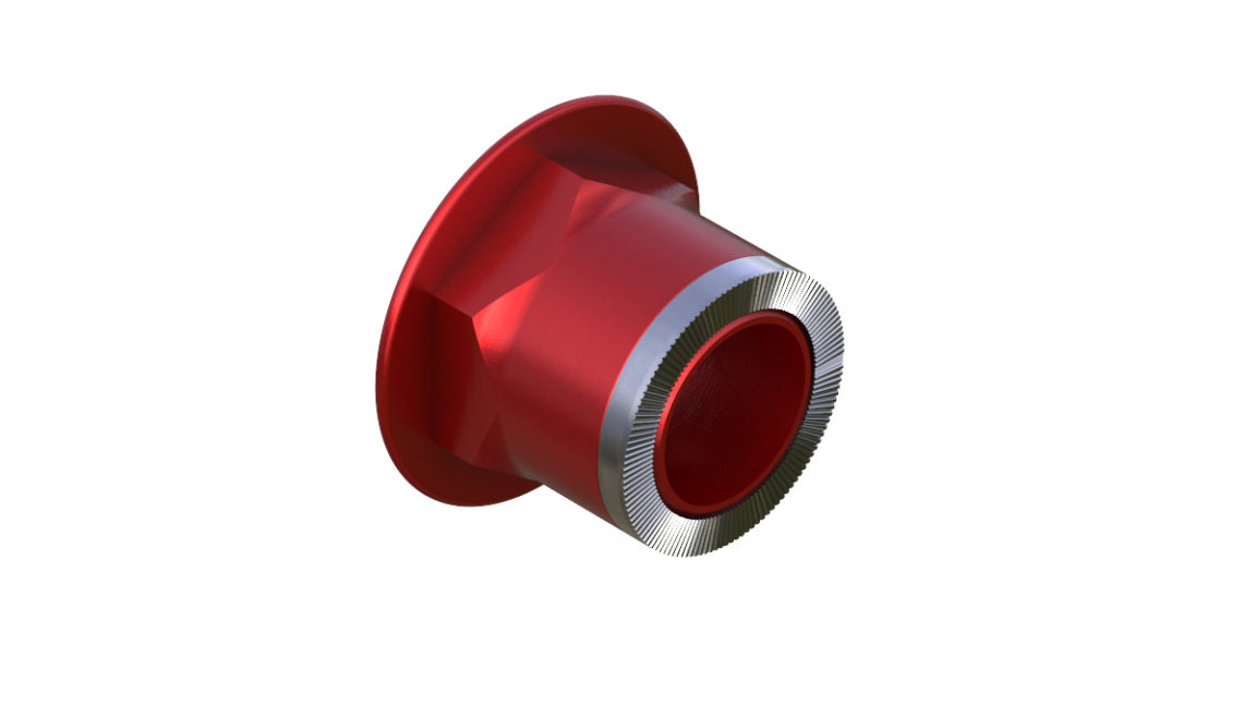 Onyx Endcap, Knurled - Right, HG 12mm Thru plus 3.5mm 100411 in Red